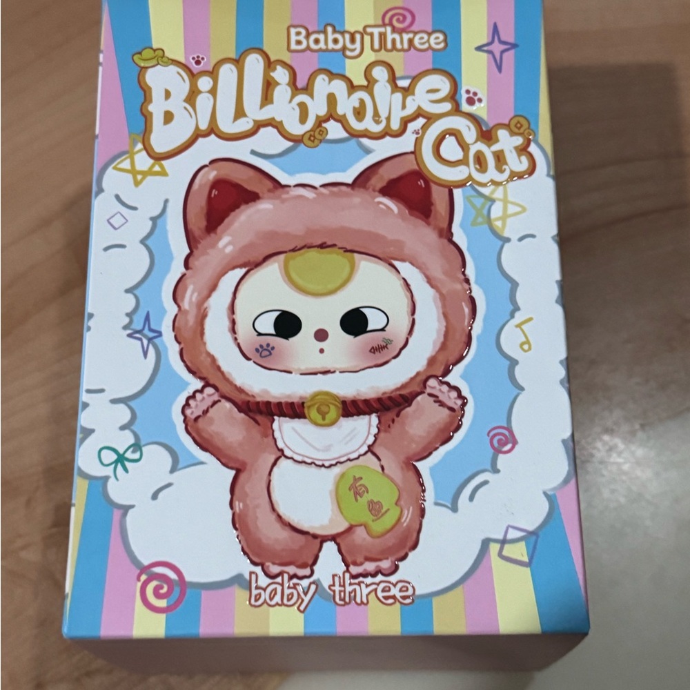 Baby Three Billionaire Cat Plush Toy - Pink